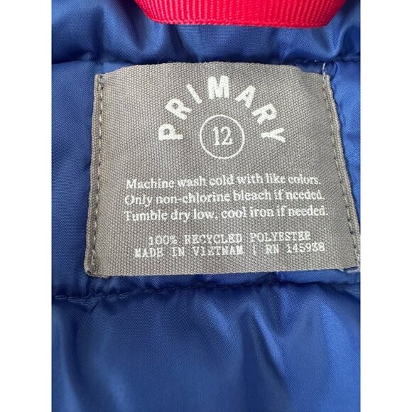 Primary Kids Size 12 Lightweight Puffer Jacket in Cobalt - Picture 3 of 6